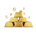 Icône des barres d'or : symboliser la richesse et la prospérité avec des barres empilées de métal précieux