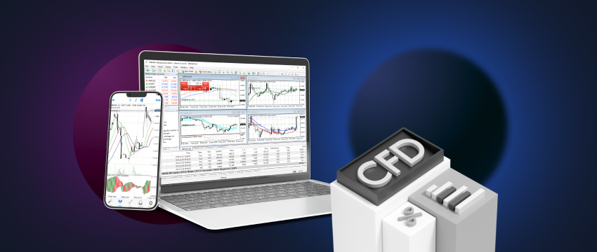 Image: A laptop displaying the MT4 trading platform. Learn how to trade forex using CFDs for financial success.