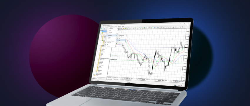 Un ordinateur portable affichant un graphique sur son écran, présentant des données financières. Le graphique est lié à metatrader 4, un logiciel gratuit utilisé sur les ordinateurs portables.