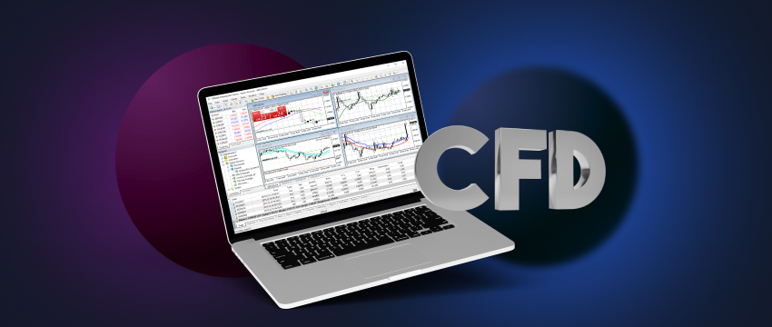 Visual representation of forex trading using CFDs, emphasizing contract differences and potential issues.
