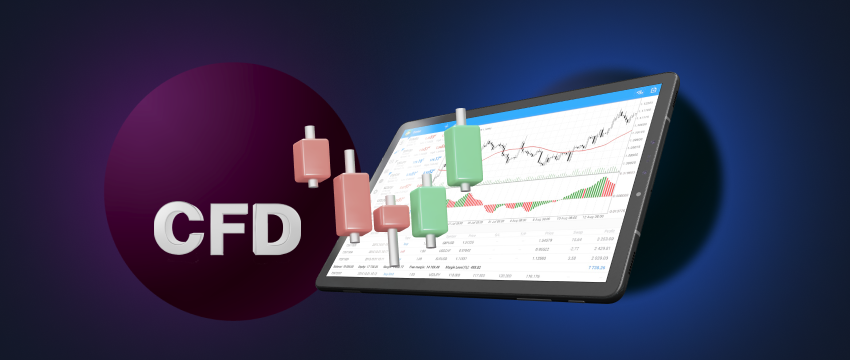 Tablet screen showcasing CFD trading in forex market with a variety of currency pairs on a trading platform.