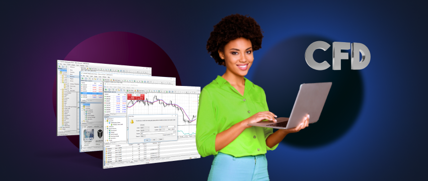 A woman holding cash while studying CFD trading strategies, symbolizing ways to earn money through financial instruments.