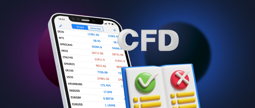 Close-up of an iPhone displaying a CFD trading app, featuring graphs and trading options for users to engage with