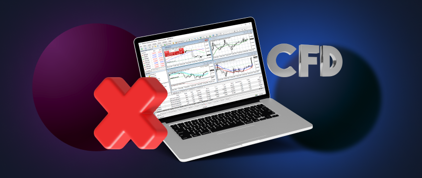 An informative image illustrating forex trading with CFDs, focusing on risk management and the significance of the 'X' button