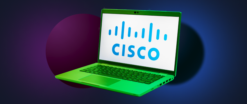 Repeated pattern of the Cisco logo in a vibrant design, showcasing brand identity and recognition