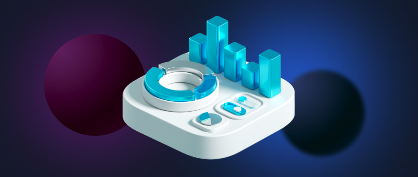 A blue and white box icon with a bar graph, representing statistical data and analytical insights.