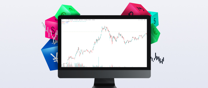 Digital screen displaying an MT4 chart with graphs and figures showing data trends and comparisons